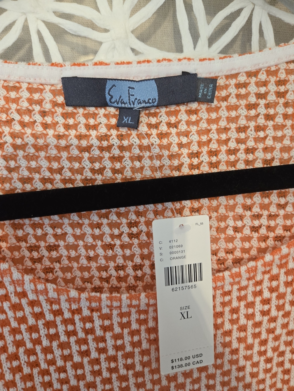 Anthropologie Eva Franco Feathered Knit Orange Top Size XL - Picture 4 of 8